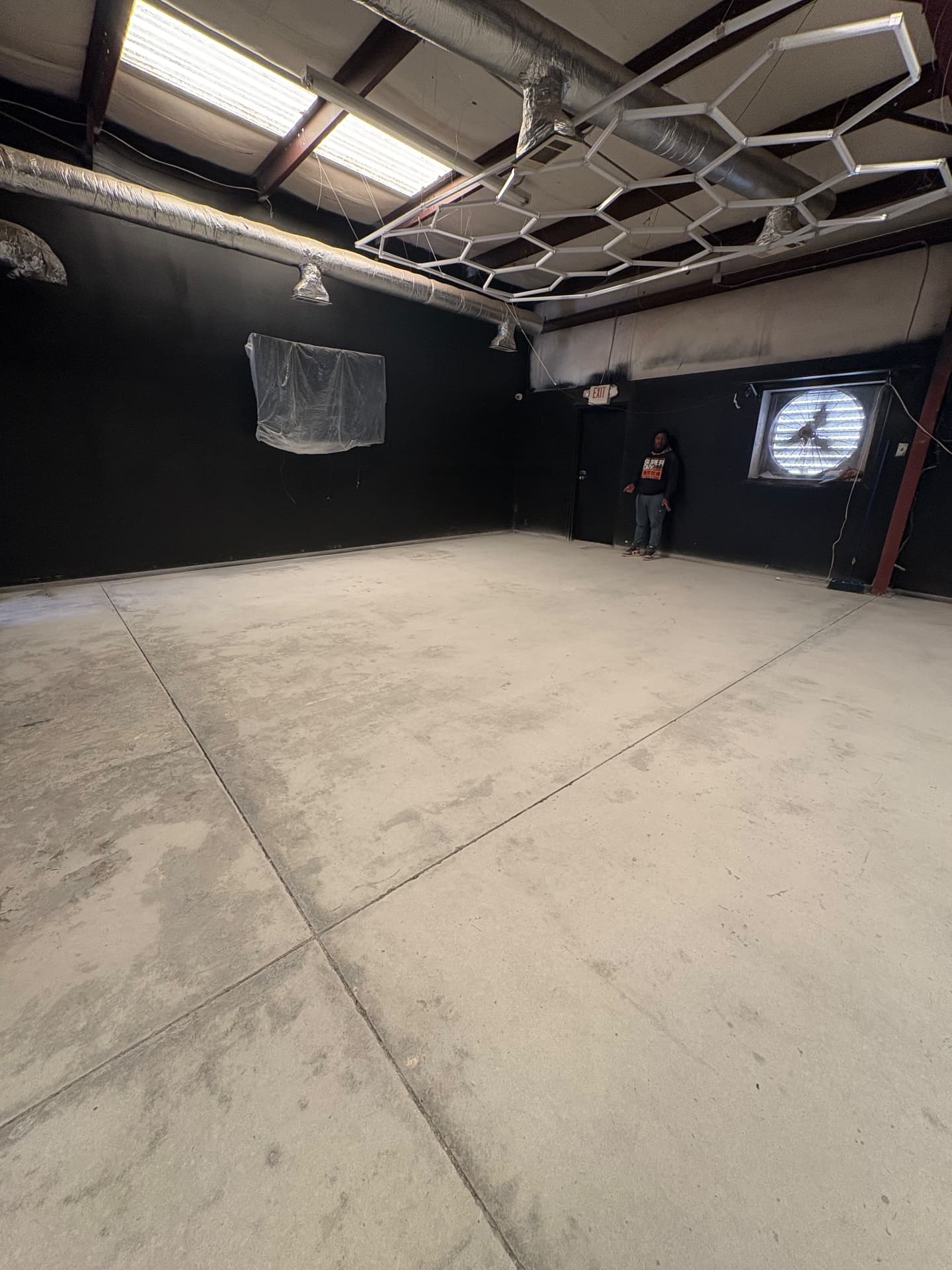 Shop space prepped for coating