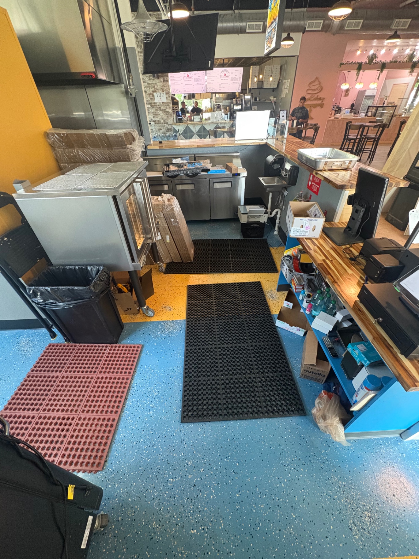 Commercial Kitchen — Decorative Quartz before