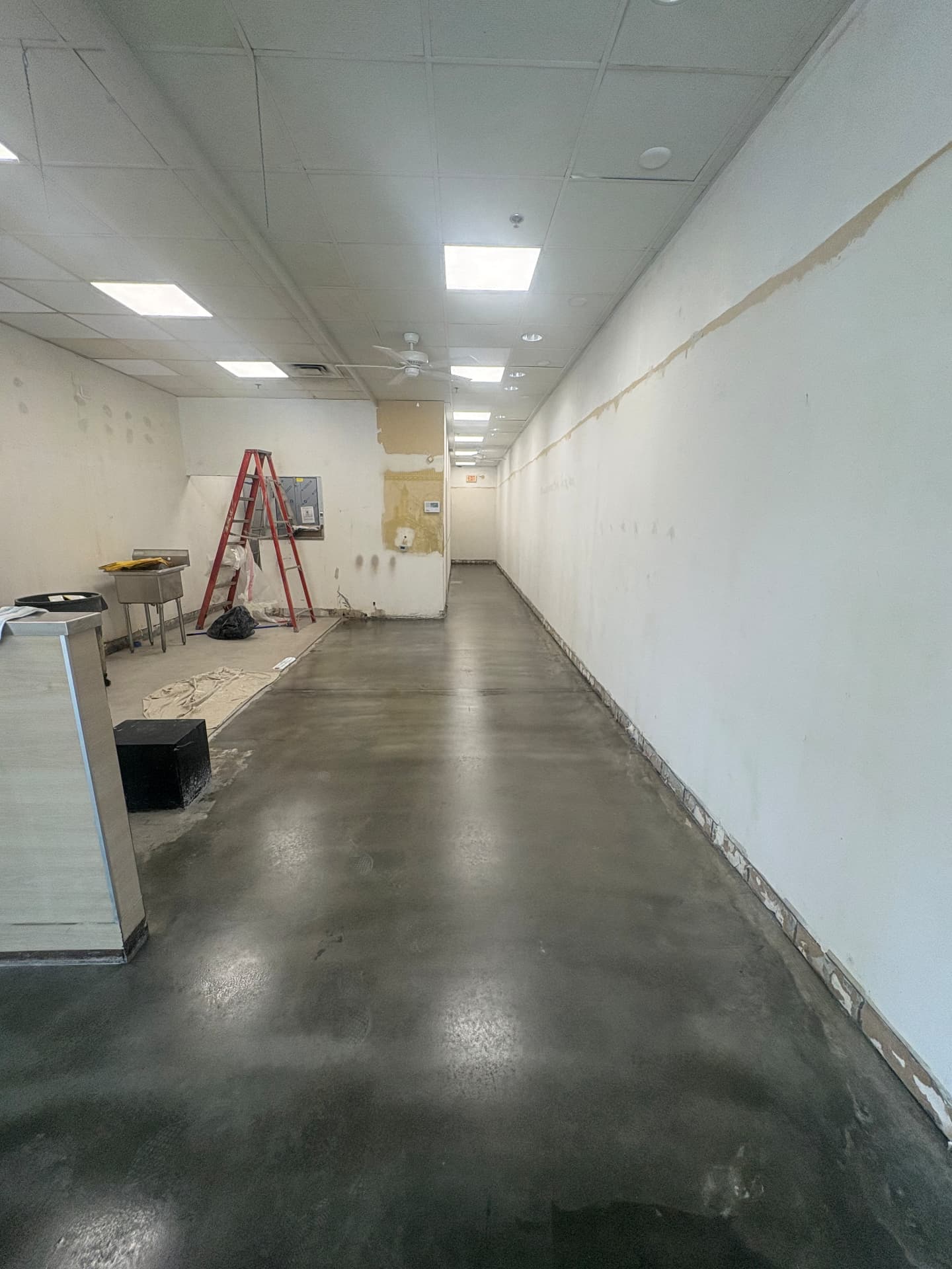 Retail Corridor — before coating